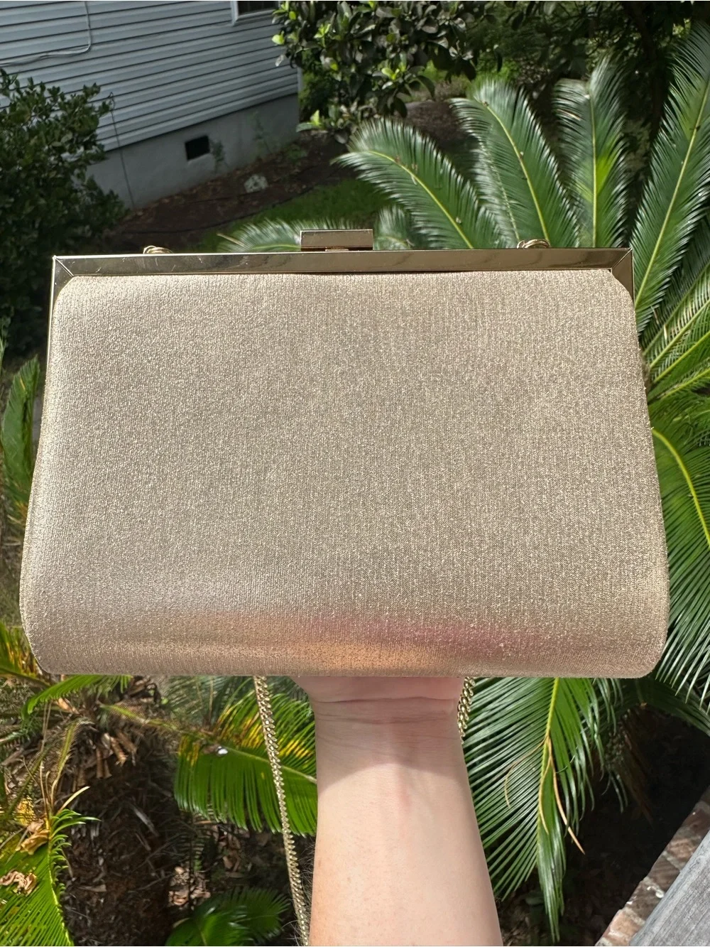 Crystal Embellished Gold Evening Clutch